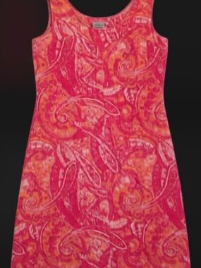 Athleta Pink and Orange Paisley Tank Dress